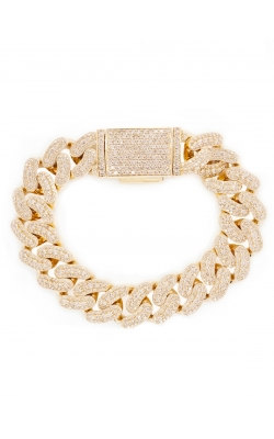 Diamond Cuban Link Bracelet (17mm, Diamond Clasp, Prong Set) product image