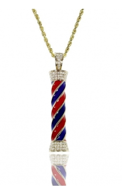 DIAMOND 3D BARBER POLE PENDANT product image