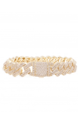 Diamond Cuban Link Bracelet (15mm, Diamond Clasp, Prong Set) product image